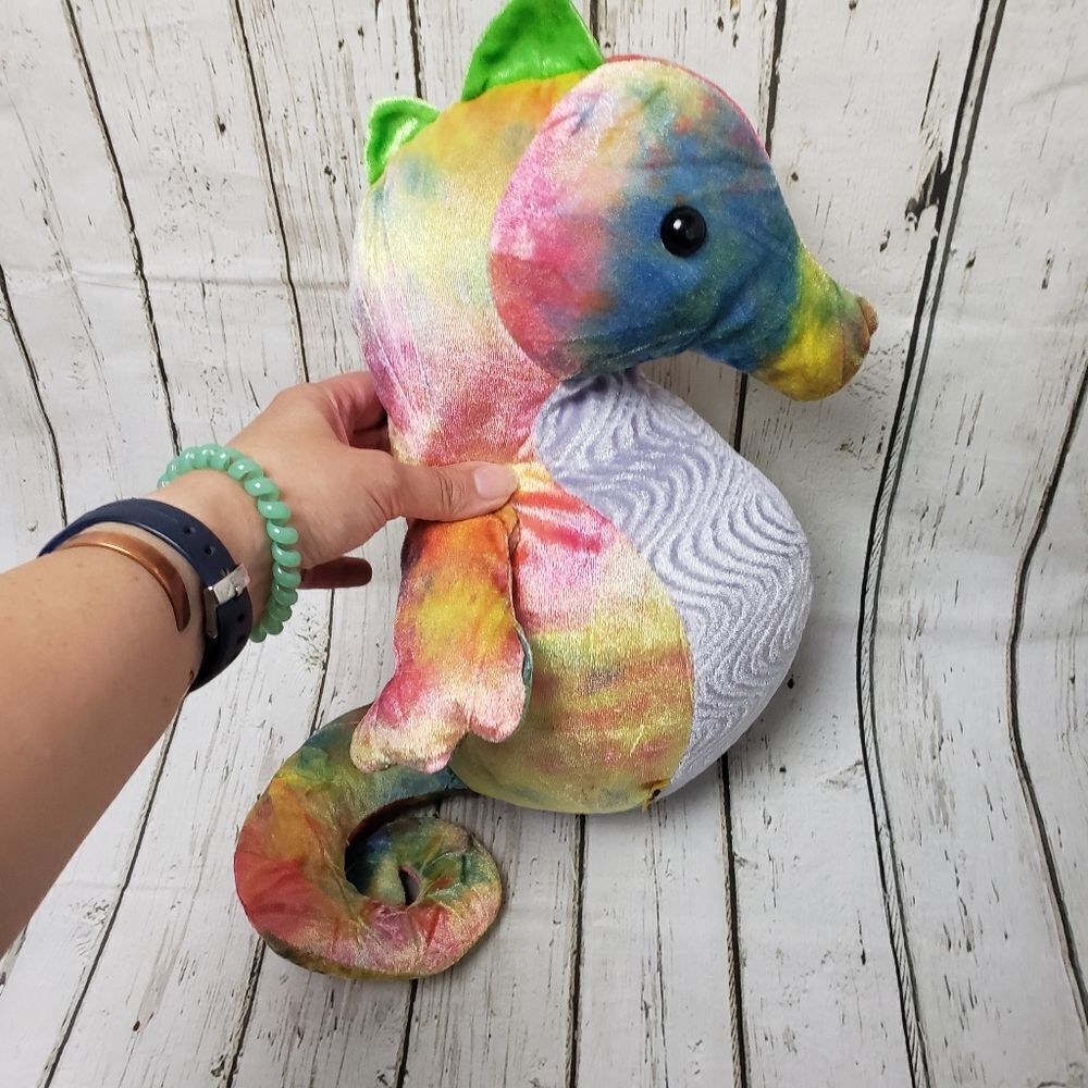 Build-A-Bear Splish Splash Seahorse Tie-Dye Rainbow Plush Soft BAB under the sea - Picture 9 of 13